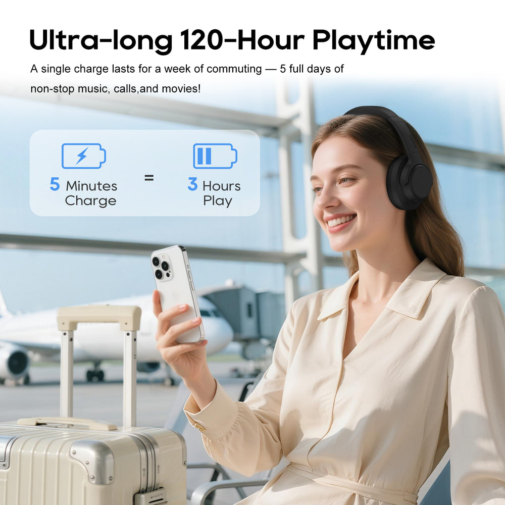 NiceComfort 15 2nd- Hybrid Noise Cancelling Wireless Headphones, Bluetooth 6.0, Spatial Audio, ENC, 120Hrs