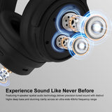 NiceComfort 35 (2nd Gen) Hybrid Noise Cancelling Headphones 4-Speakers 40kHz HD Sound,140 Hours' Ultra-long Playtime for Travel, Bluetooth 6.0, 5 Microphones ENC,Transparency,Spatial Audio,Low Latency