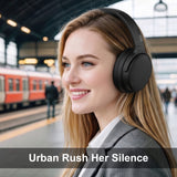 NiceComfort 35 (2nd Gen) Hybrid Noise Cancelling Headphones 4-Speakers 40kHz HD Sound,140 Hours' Ultra-long Playtime for Travel, Bluetooth 6.0, 5 Microphones ENC,Transparency,Spatial Audio,Low Latency