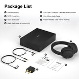 NiceComfort 35 (2nd Gen) Hybrid Noise Cancelling Headphones 4-Speakers 40kHz HD Sound,140 Hours' Ultra-long Playtime for Travel, Bluetooth 6.0, 5 Microphones ENC,Transparency,Spatial Audio,Low Latency