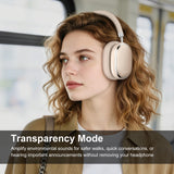 NiceComfort 95 (NC95) Hybrid Noise Cancelling Headphones Wireless Bluetooth with Transparency,ENC,HD Sound,Slim Headphones Lightweight