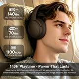 NiceComfort 35 (2nd Gen) Hybrid Noise Cancelling Headphones 4-Speakers 40kHz HD Sound,140 Hours' Ultra-long Playtime for Travel, Bluetooth 6.0, 5 Microphones ENC,Transparency,Spatial Audio,Low Latency