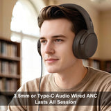 NiceComfort 35 (2nd Gen) Hybrid Noise Cancelling Headphones 4-Speakers 40kHz HD Sound,140 Hours' Ultra-long Playtime for Travel, Bluetooth 6.0, 5 Microphones ENC,Transparency,Spatial Audio,Low Latency