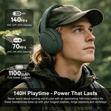 NiceComfort 35 (2nd Gen) Hybrid Noise Cancelling Headphones 4-Speakers 40kHz HD Sound,140 Hours' Ultra-long Playtime for Travel, Bluetooth 6.0, 5 Microphones ENC,Transparency,Spatial Audio,Low Latency