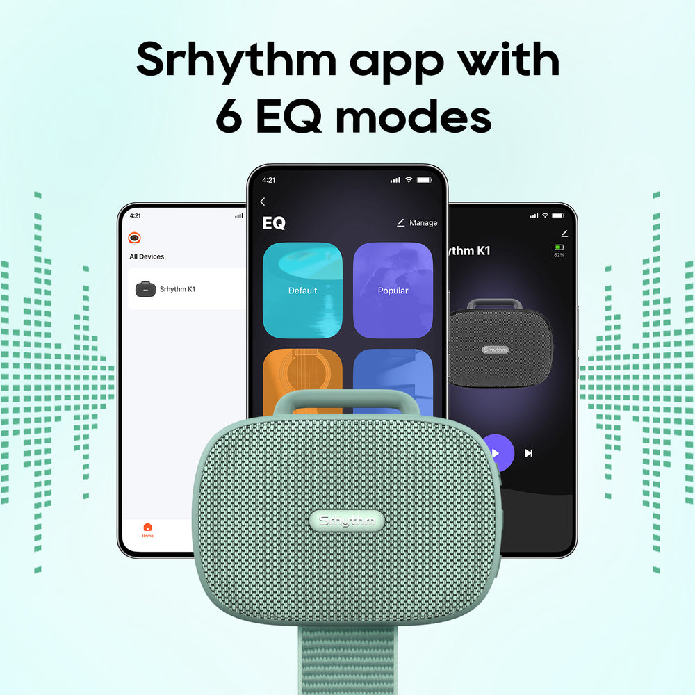 Srhythm K1 Portable Wireless Speaker with App, 6 EQ Modes